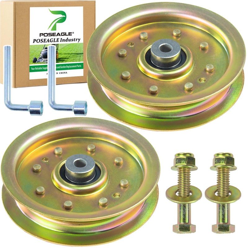POSEAGLE 2 Pack 756-04129b Idler Pulley 4.25 Replaces MTD/Cub Cadet/Troy-Bilt 753-08171 756-04129 756-04129B 756-04129C 956-04129 for CC760 CC760ES FMZ50 M79GF SLT5400 LT1700 LT942G Lawn Mower Decks - Image 1